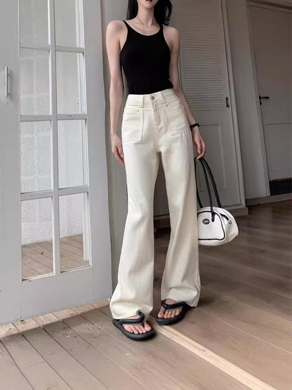 High Rise Straight Wide Leg Jeans