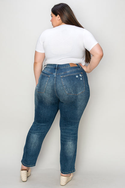 Full Size Tummy Control High Waist Slim Jeans