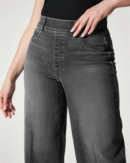 Wide Leg Jeans High Stretch Washed Jeans