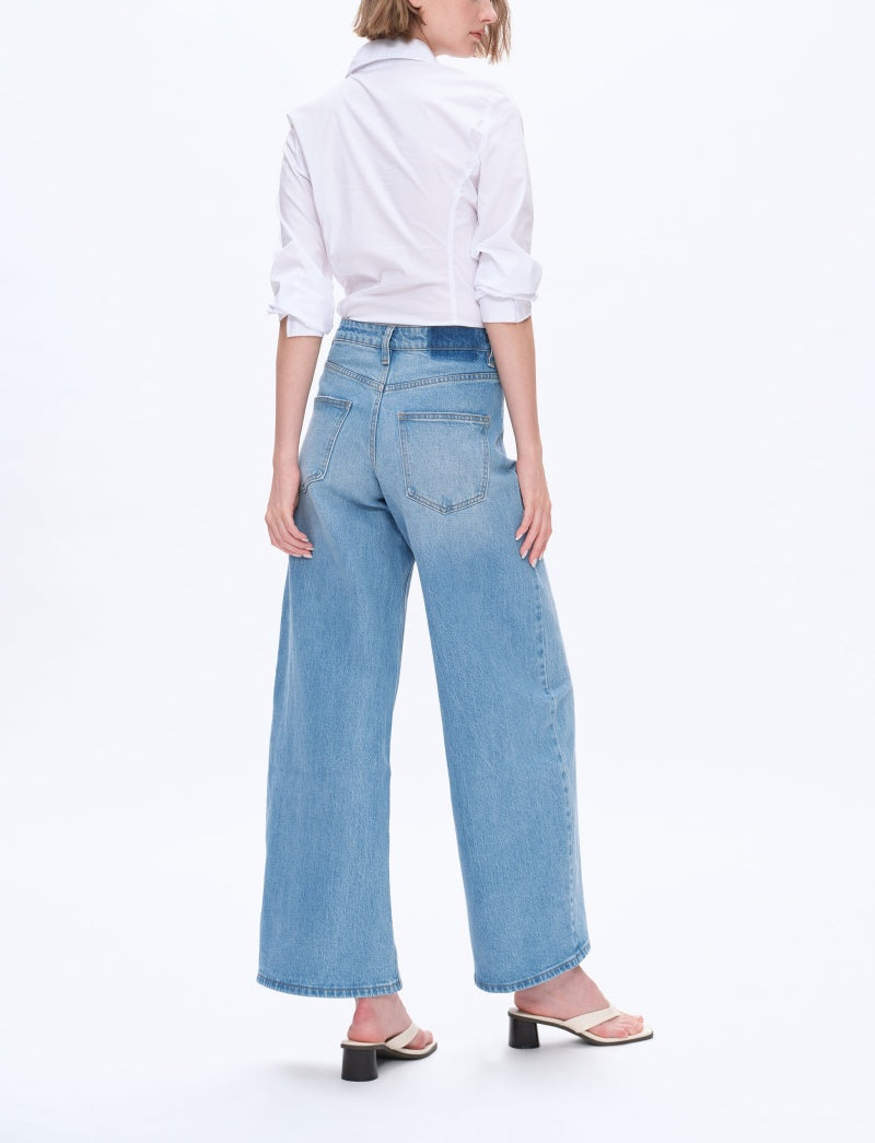 High Rise Wide Leg Denim Jeans