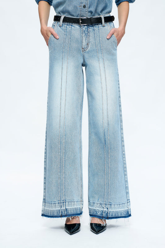 Mid Rise Wide Leg Jeans