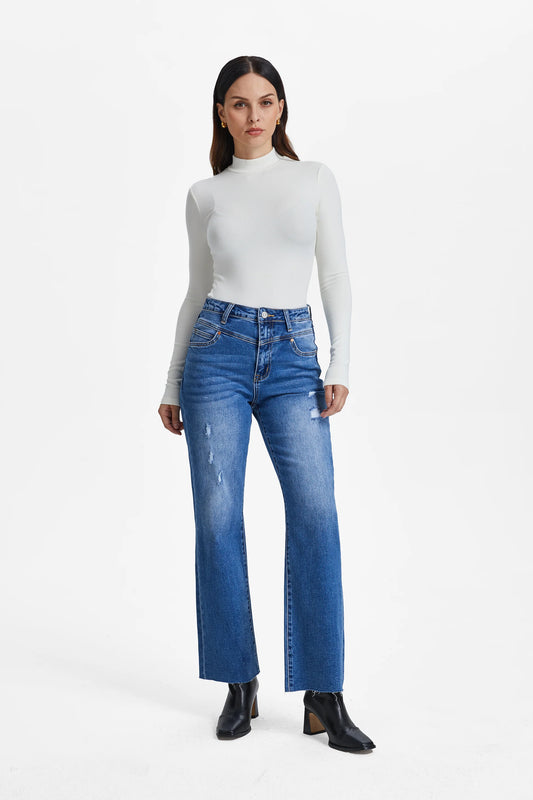 High Waist Wide Straight Leg Jeans