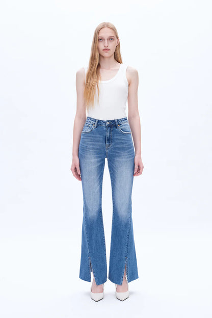 Stretchy Southern High Waisted Flared Jeans