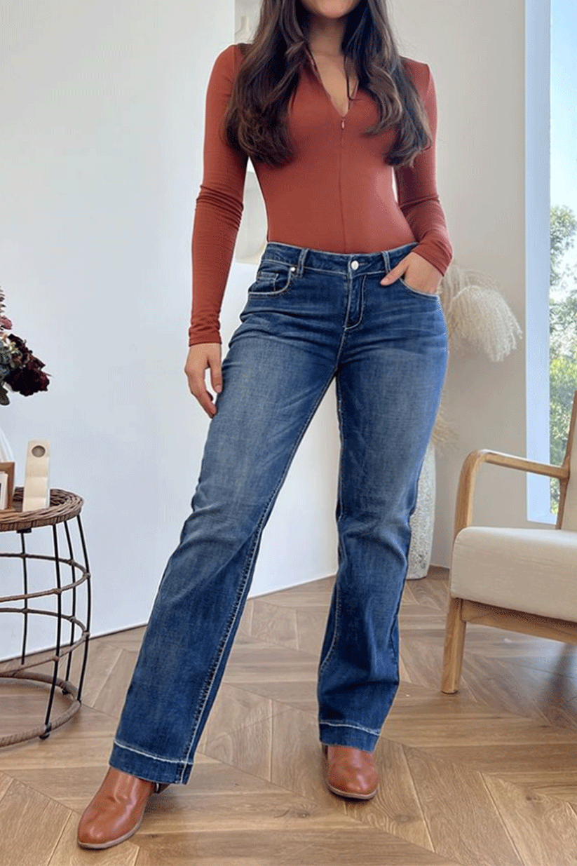 New Summer Fashion Slim Straight Jeans