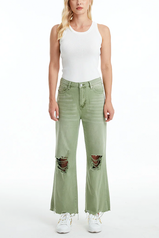 High Rise Vintage Crop Flare Jeans