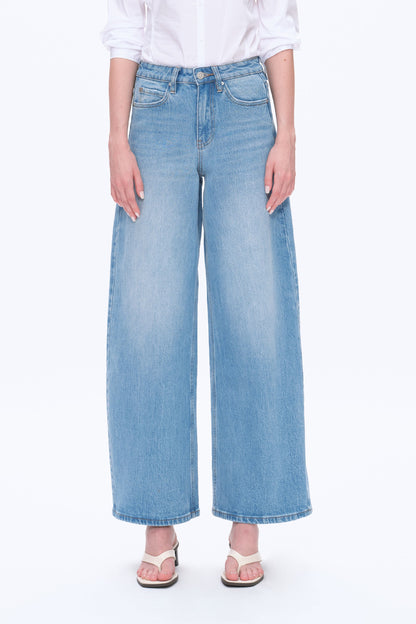 High Rise Wide Leg Denim Jeans