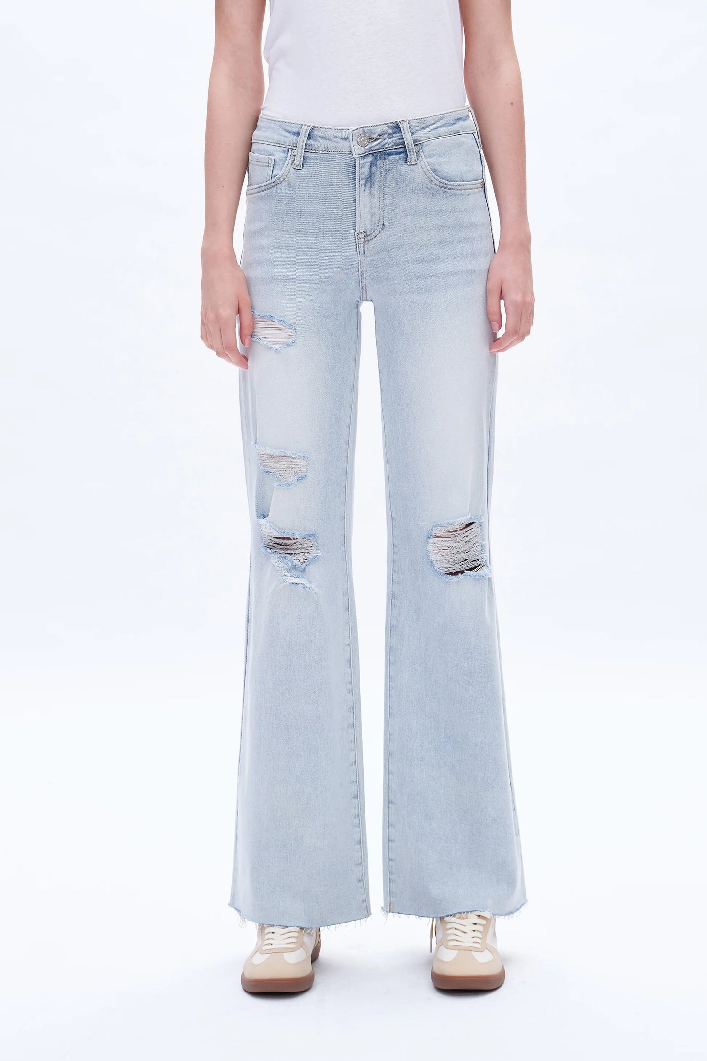 High Rise Wide Leg Straight Jeans