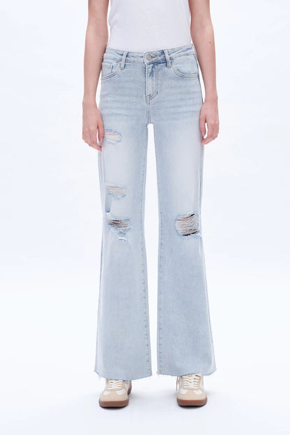 High Rise Wide Leg Straight Jeans