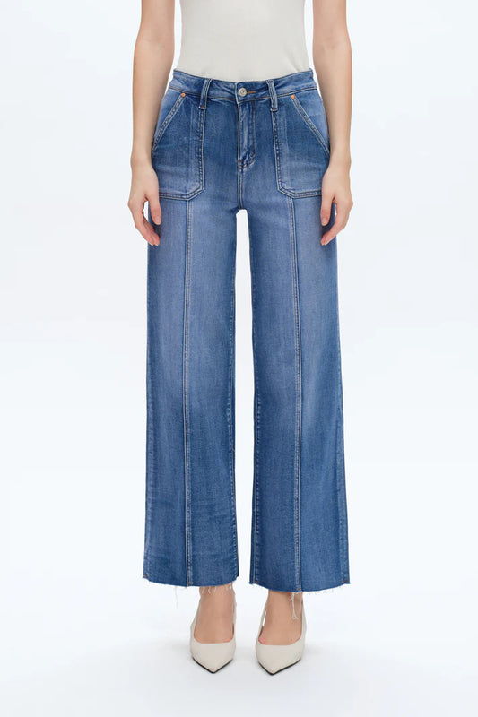 Stretchy High Waisted Loose Straight Leg Jeans