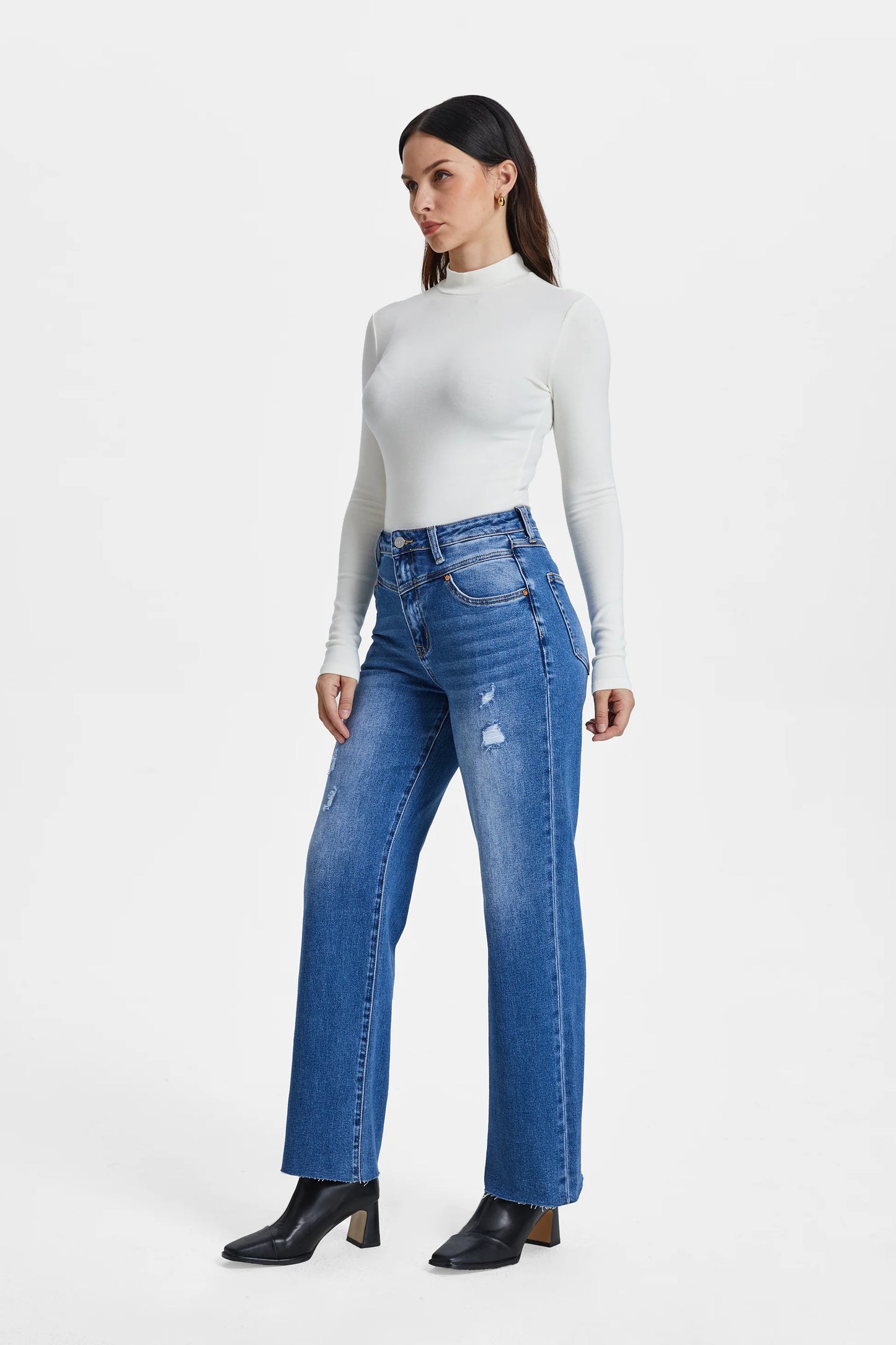 High Waist Wide Straight Leg Jeans