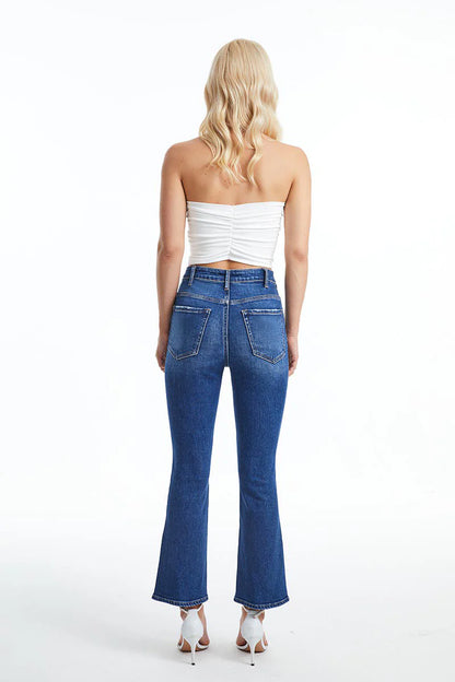 High Rise Straight Leg Crop Jeans