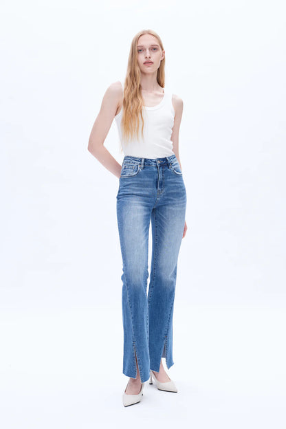 Stretchy Southern High Waisted Flared Jeans