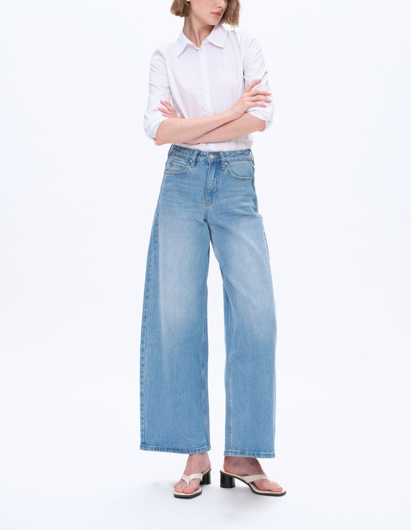 High Rise Wide Leg Denim Jeans