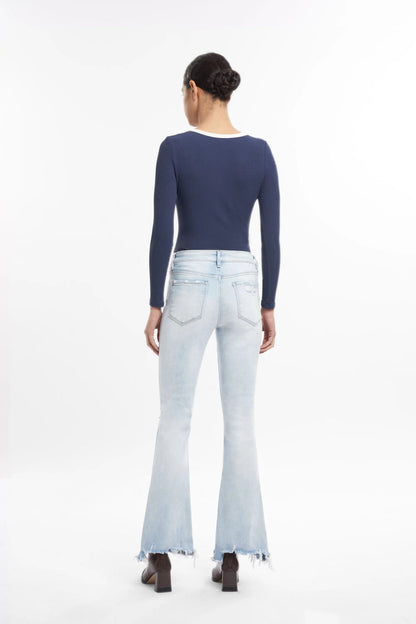 Mid-rise flared jeans