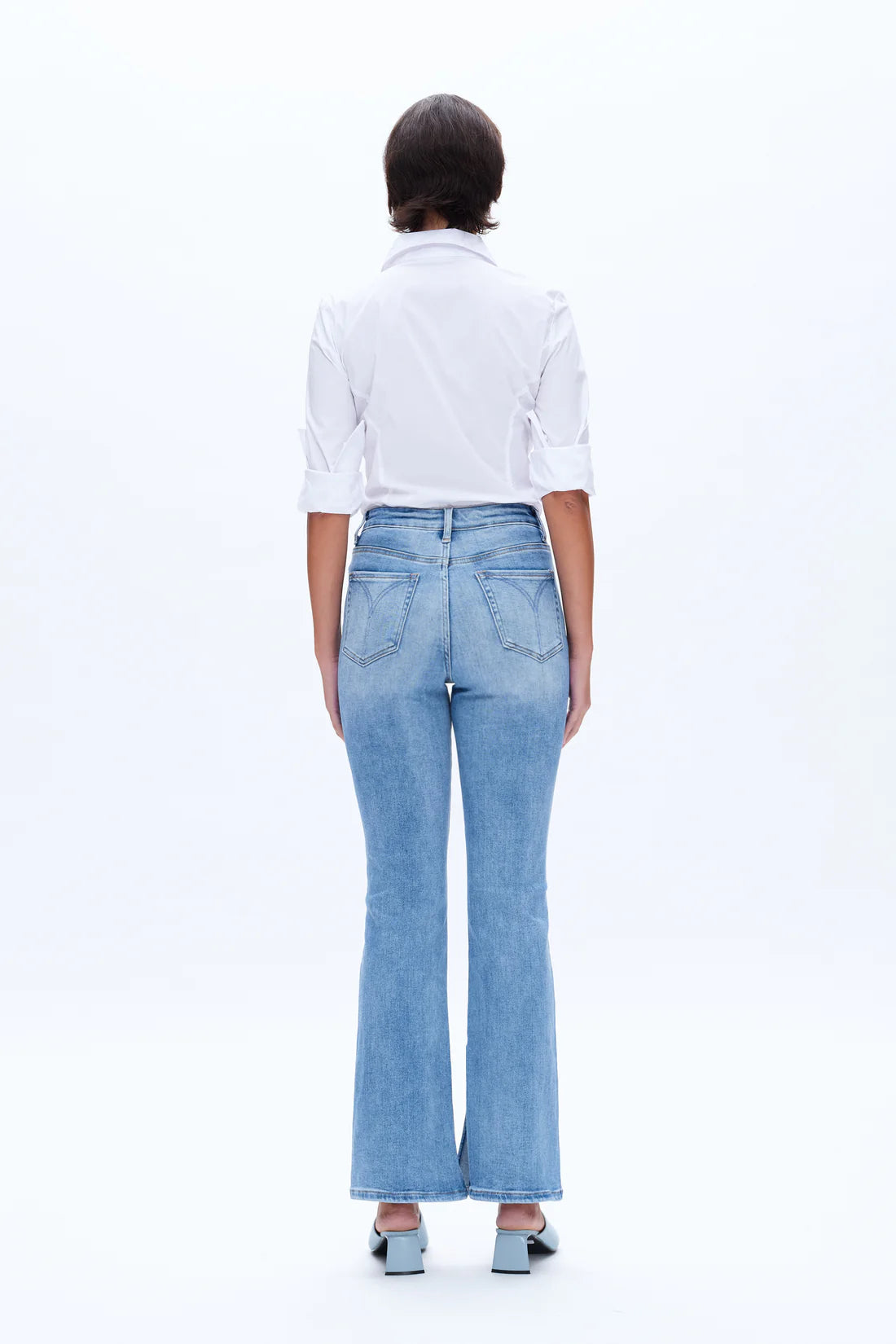 Stretchy Aurora Slit High Waist Flare Jeans