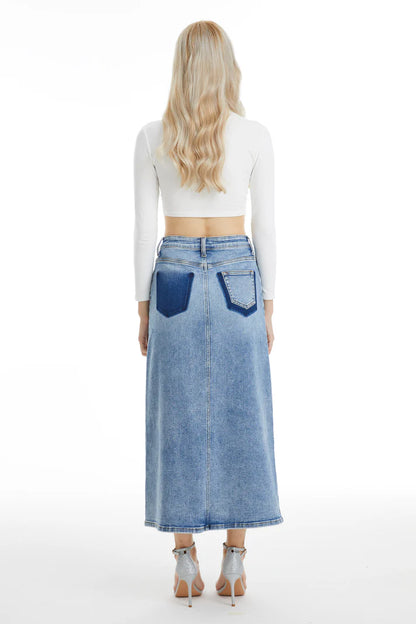 Stretchy Stretch Denim Skirt Light Blue