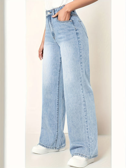 Vintage Casual High Waisted Straight Leg Jeans