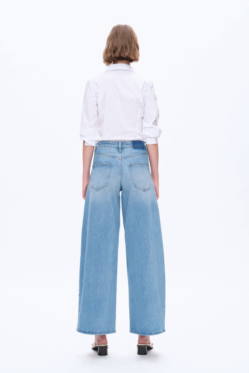 High Rise Wide Leg Denim Jeans