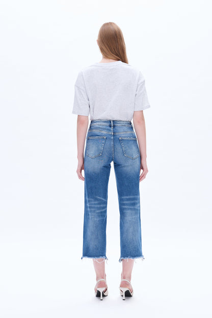 High Rise Straight Cropped Jeans