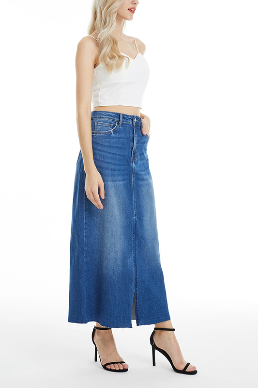 Midi Skirt With Invisible Zip/Slit