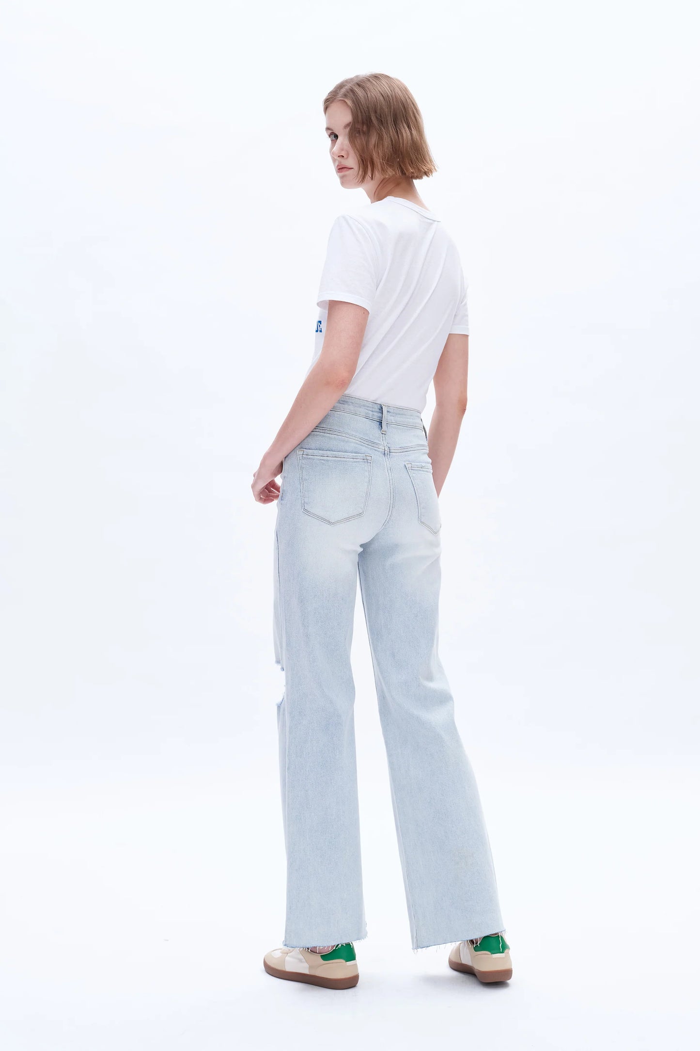 High Rise Wide Leg Straight Jeans