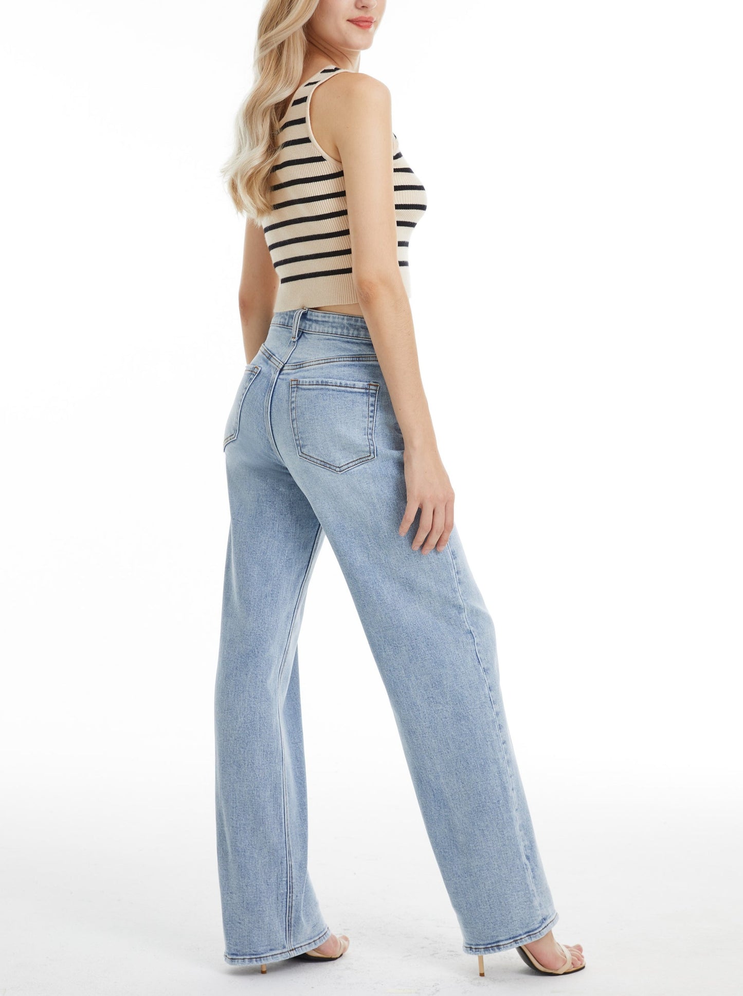 High Rise Relaxed Straight Jeans