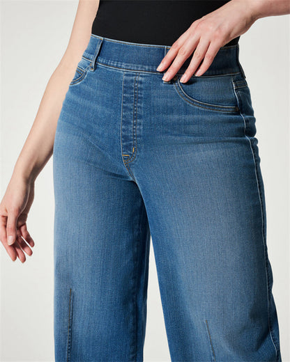 Wide Leg Jeans High Stretch Washed Jeans