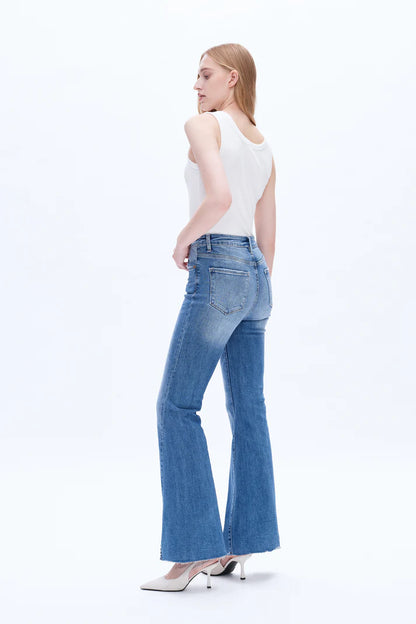 Stretchy Southern High Waisted Flared Jeans