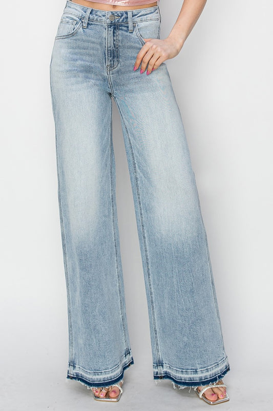 Women's Full Size High Rise Wide Leg Jeans