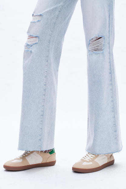 High Rise Wide Leg Straight Jeans