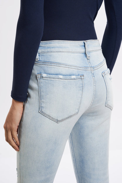 Mid-rise flared jeans