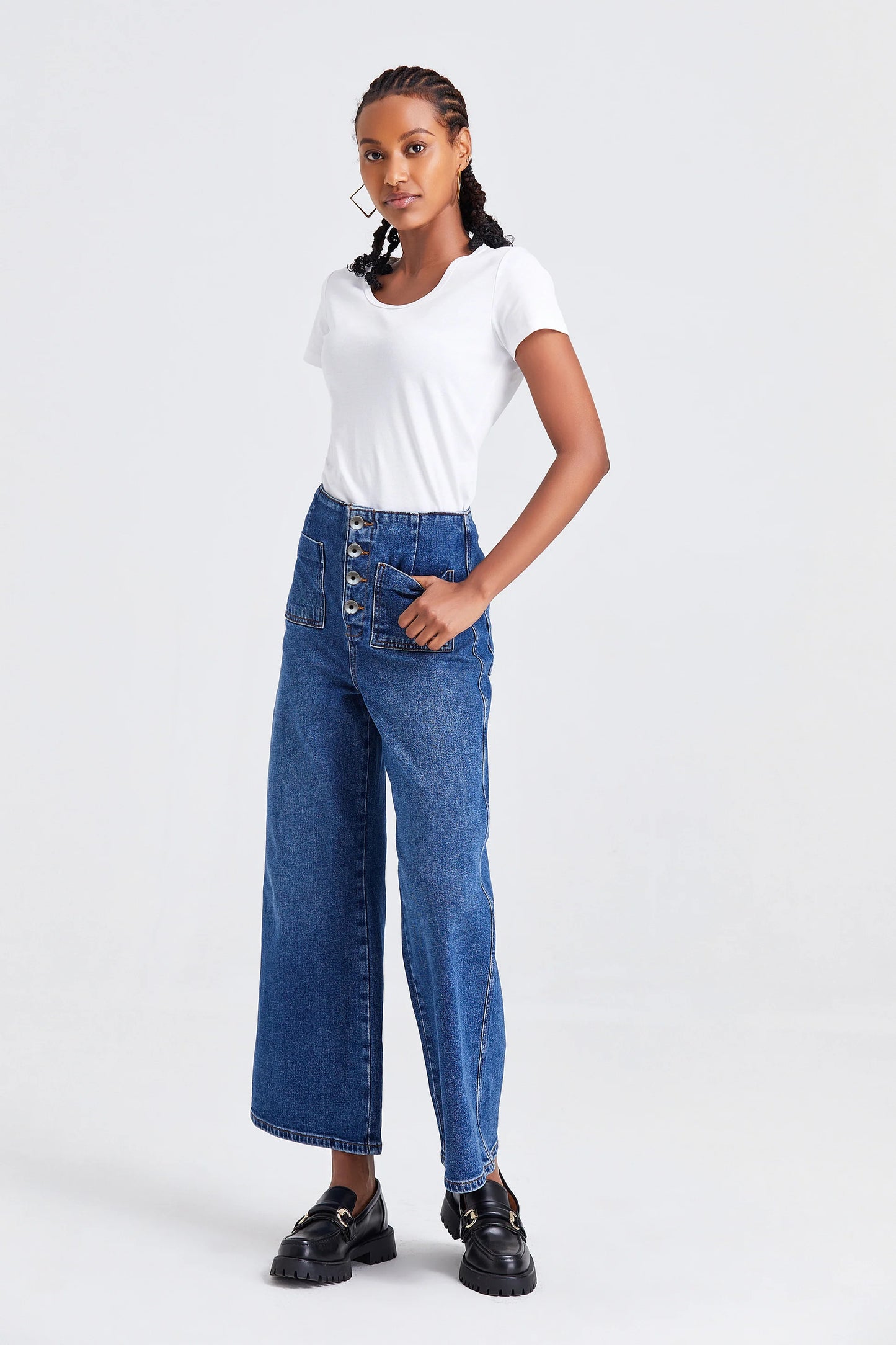 High Rise Wide Leg Jeans