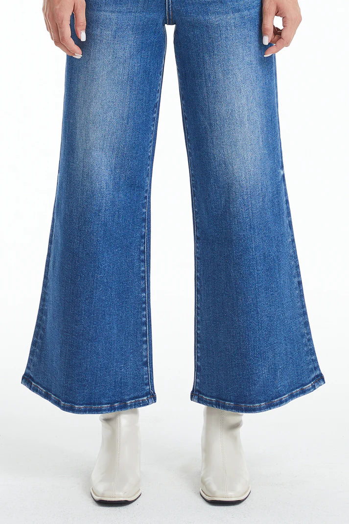 Stretchy Sweet High Waist Carpenter Wide Flare Jeans