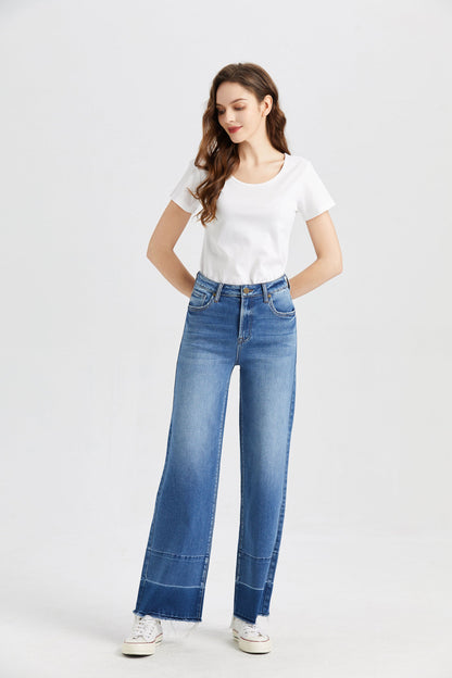 High Rise Wide Jeans Spliced