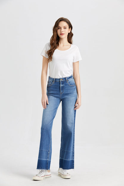 High Rise Wide Jeans Spliced