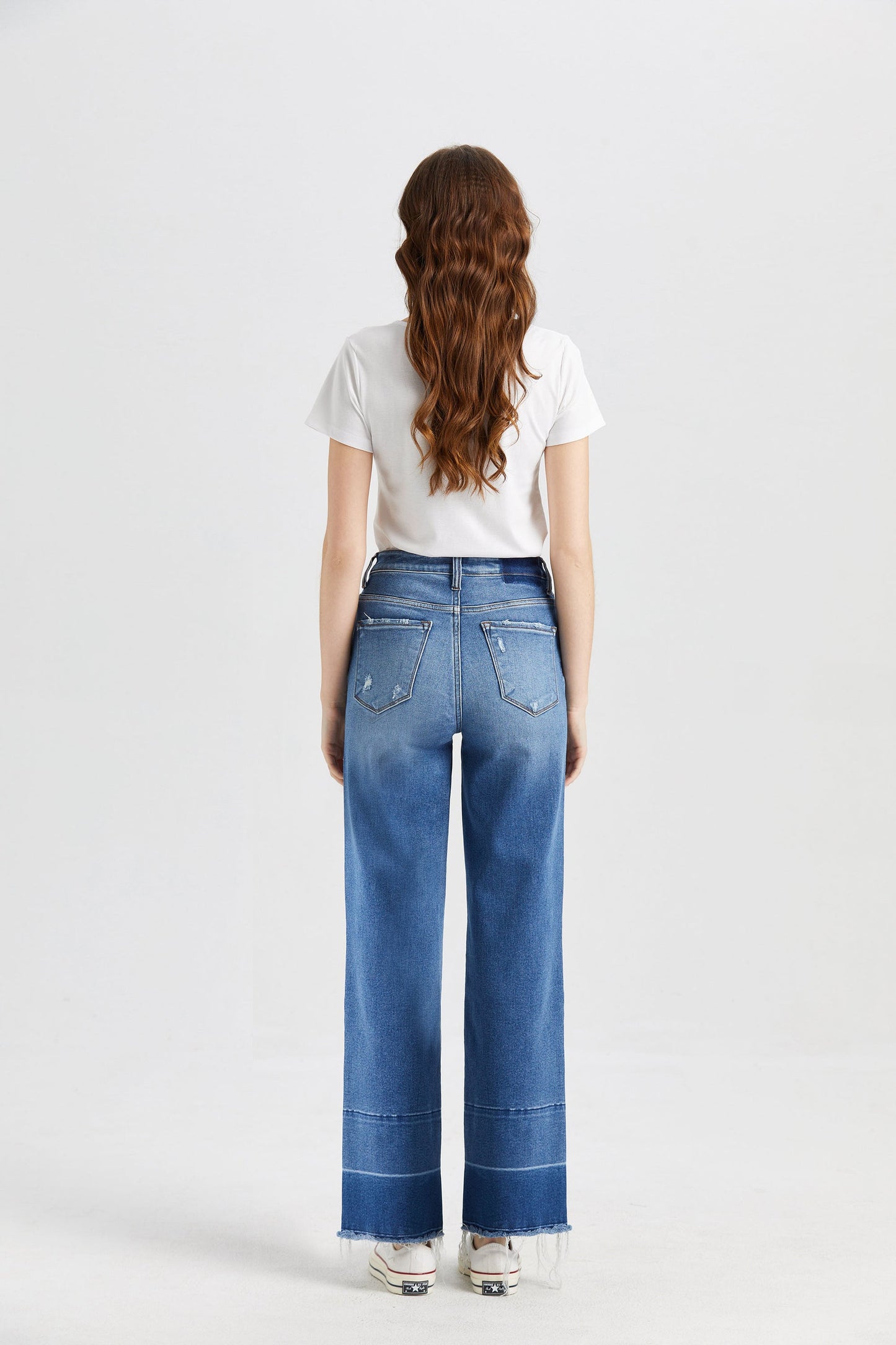 High Rise Wide Jeans Spliced