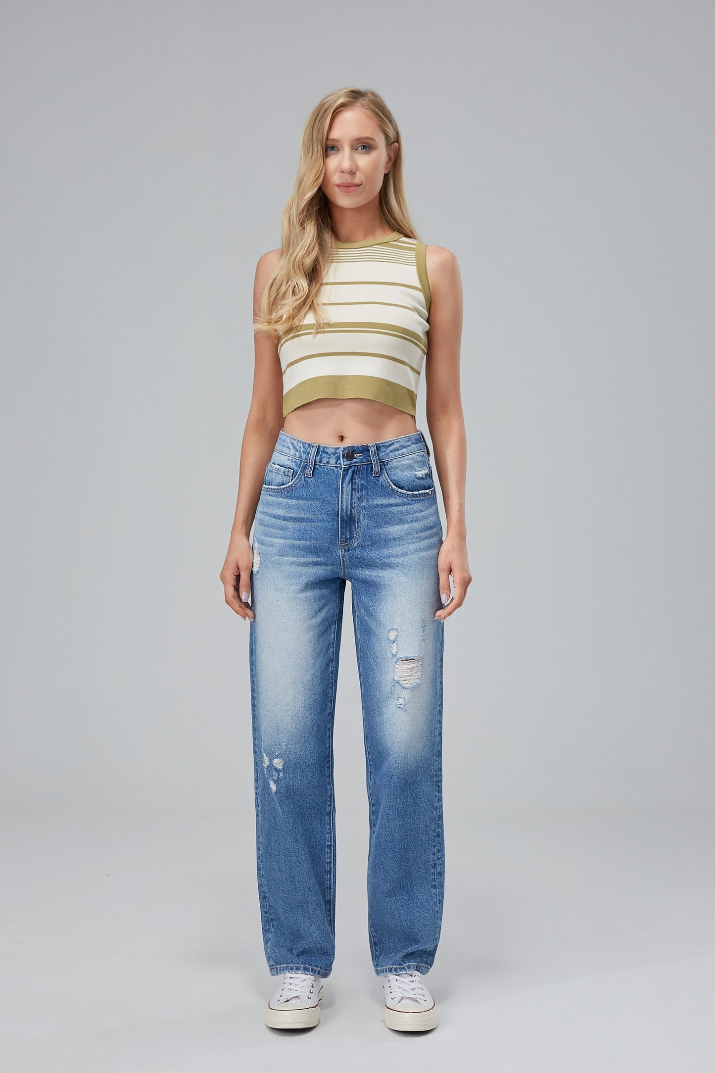 High Rise Relaxed Straight Leg Jeans