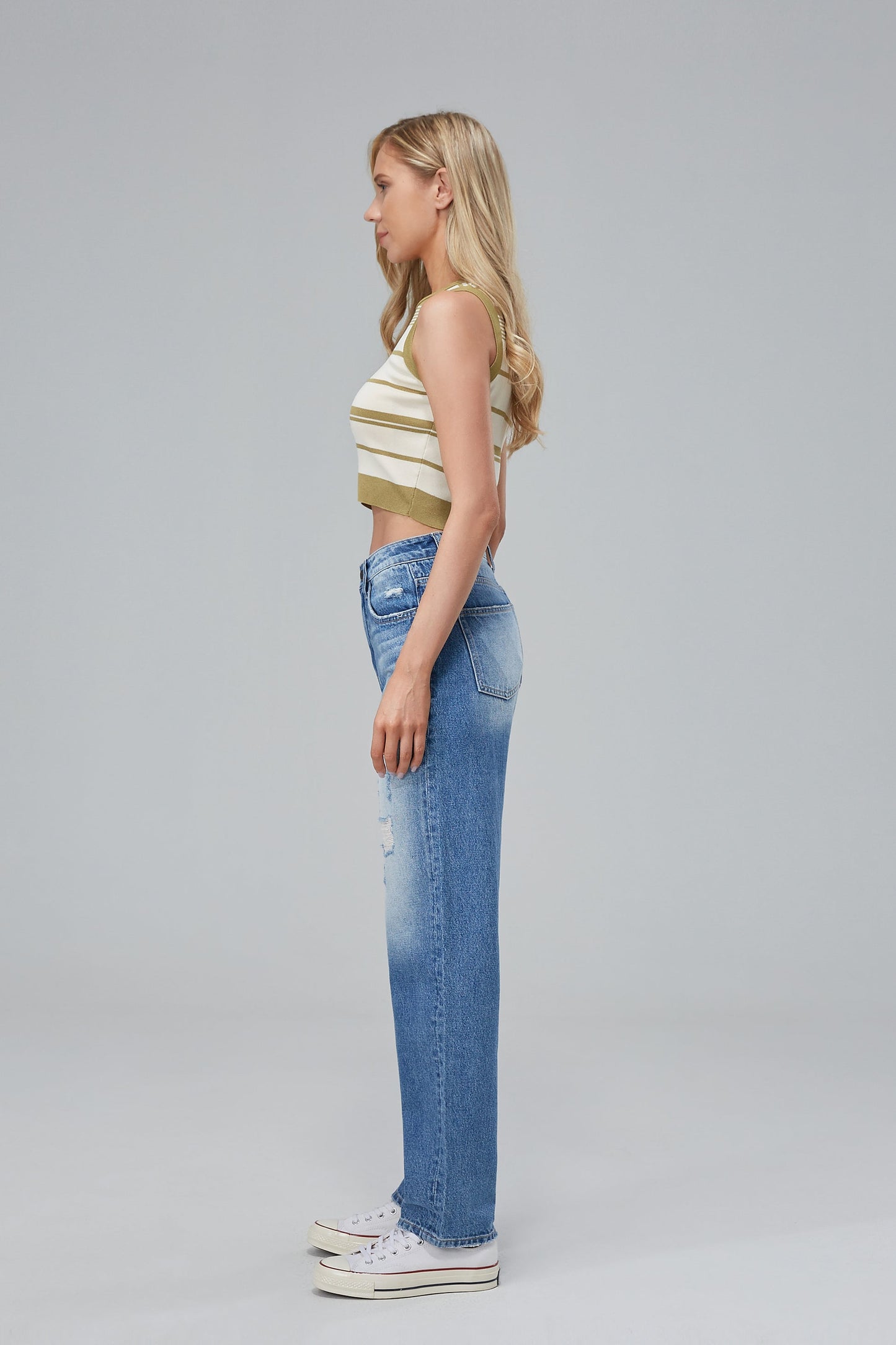 High Rise Relaxed Straight Leg Jeans