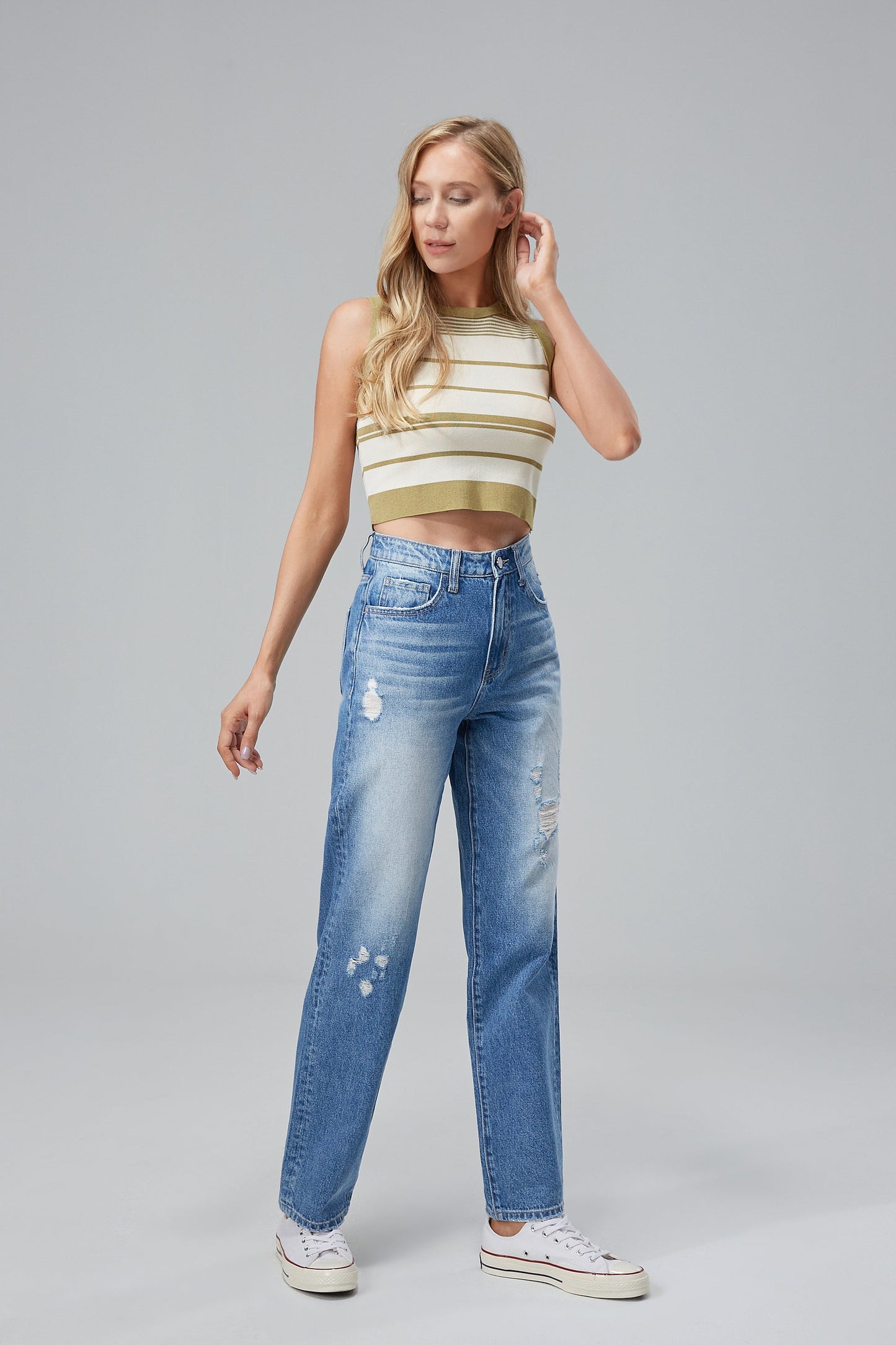 High Rise Relaxed Straight Leg Jeans