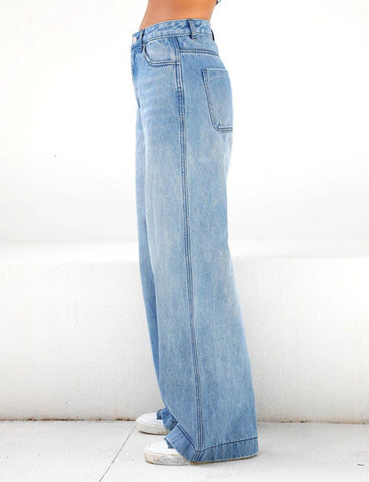 High Waisted Loose Wide Leg Dragged Jeans