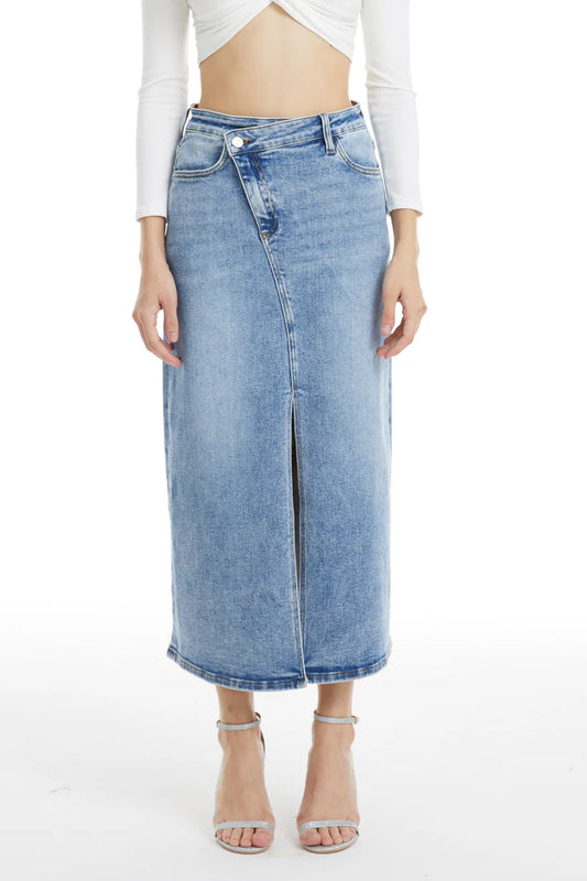 Stretchy Stretch Denim Skirt Light Blue