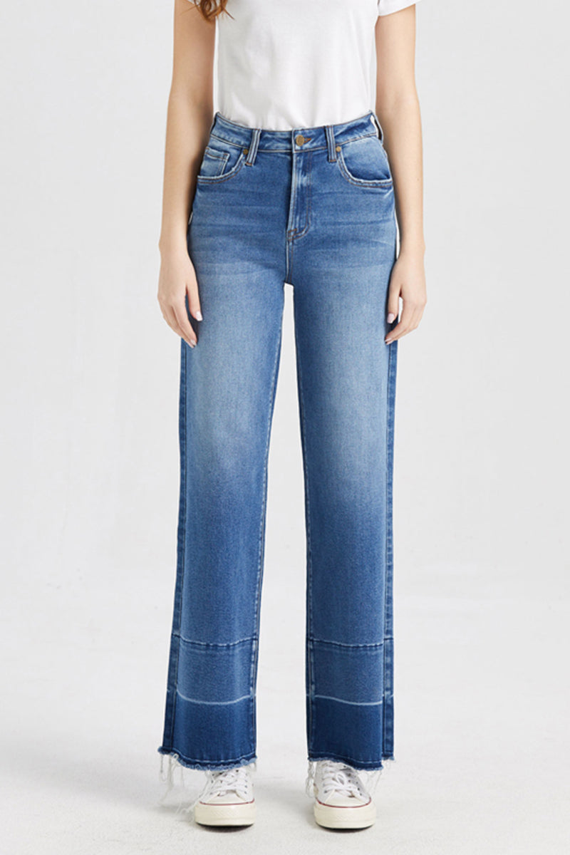 High Rise Wide Jeans Spliced