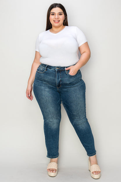 Full Size Tummy Control High Waist Slim Jeans