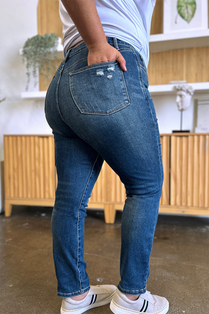 Full Size Tummy Control High Waist Slim Jeans