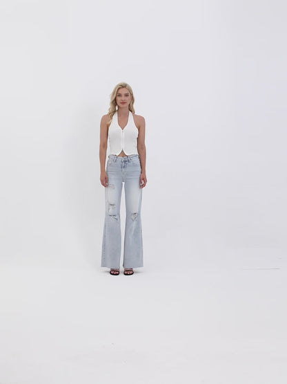 High Rise Wide Leg Straight Jeans