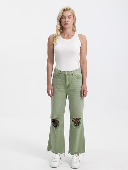 High Rise Vintage Crop Flare Jeans