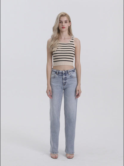 High Rise Relaxed Straight Jeans