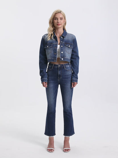 High Rise Straight Leg Crop Jeans