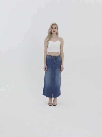 Midi Skirt With Invisible Zip/Slit