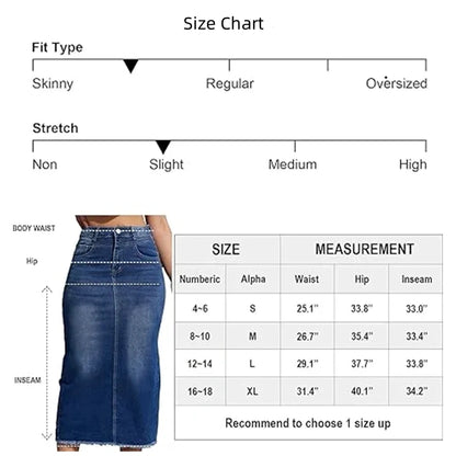 Basic Classic Denim Half Length Skirt